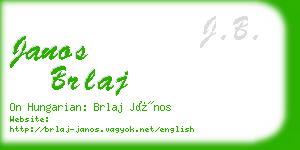 janos brlaj business card